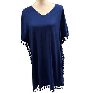 A image Elegant Navy Blue Swim Cover-Up L  resortwear Beach